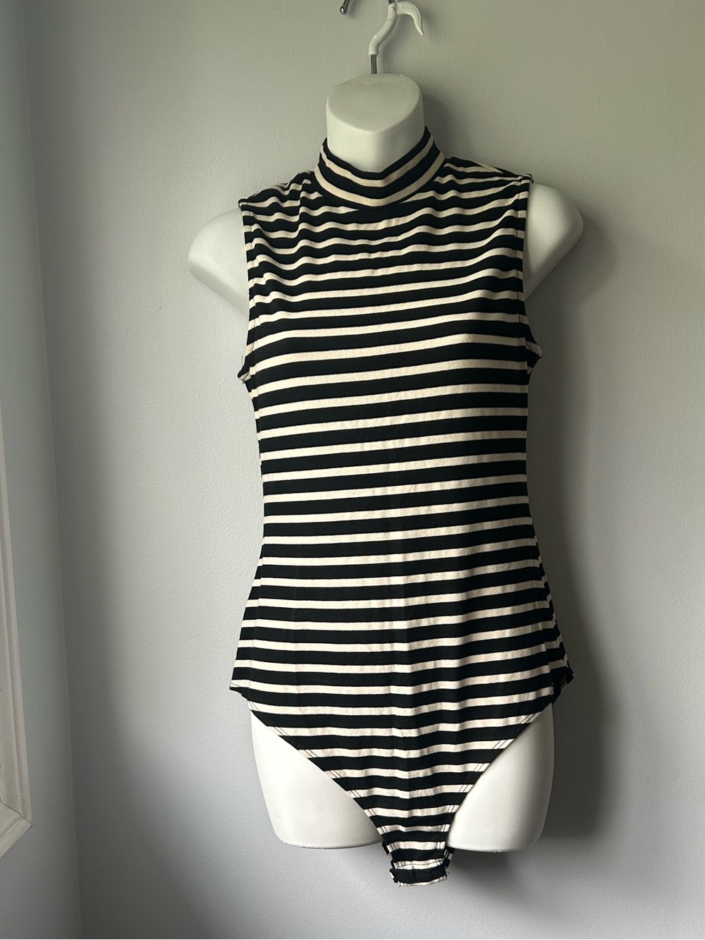⚡️2 for $38 Monteau Black & Cream Striped Sleeveless Jumpsuit